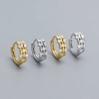 Sweet Mini CZ Leaves Branch 925 Sterling Silver Hoop Earrings - KIAHMILLA