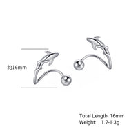 Swimming Fish-Shaped Curved Ball Back Design 925 Sterling Silver Animal Themed Stud Earrings - KIAHMILLA