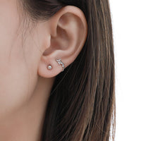 Swimming Fish-Shaped Curved Ball Back Design 925 Sterling Silver Animal Themed Stud Earrings - KIAHMILLA