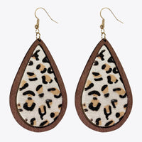 Teardrop Shape Wooden Dangle Earrings - Coolpeacock