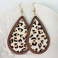 Teardrop Shape Wooden Dangle Earrings - Coolpeacock