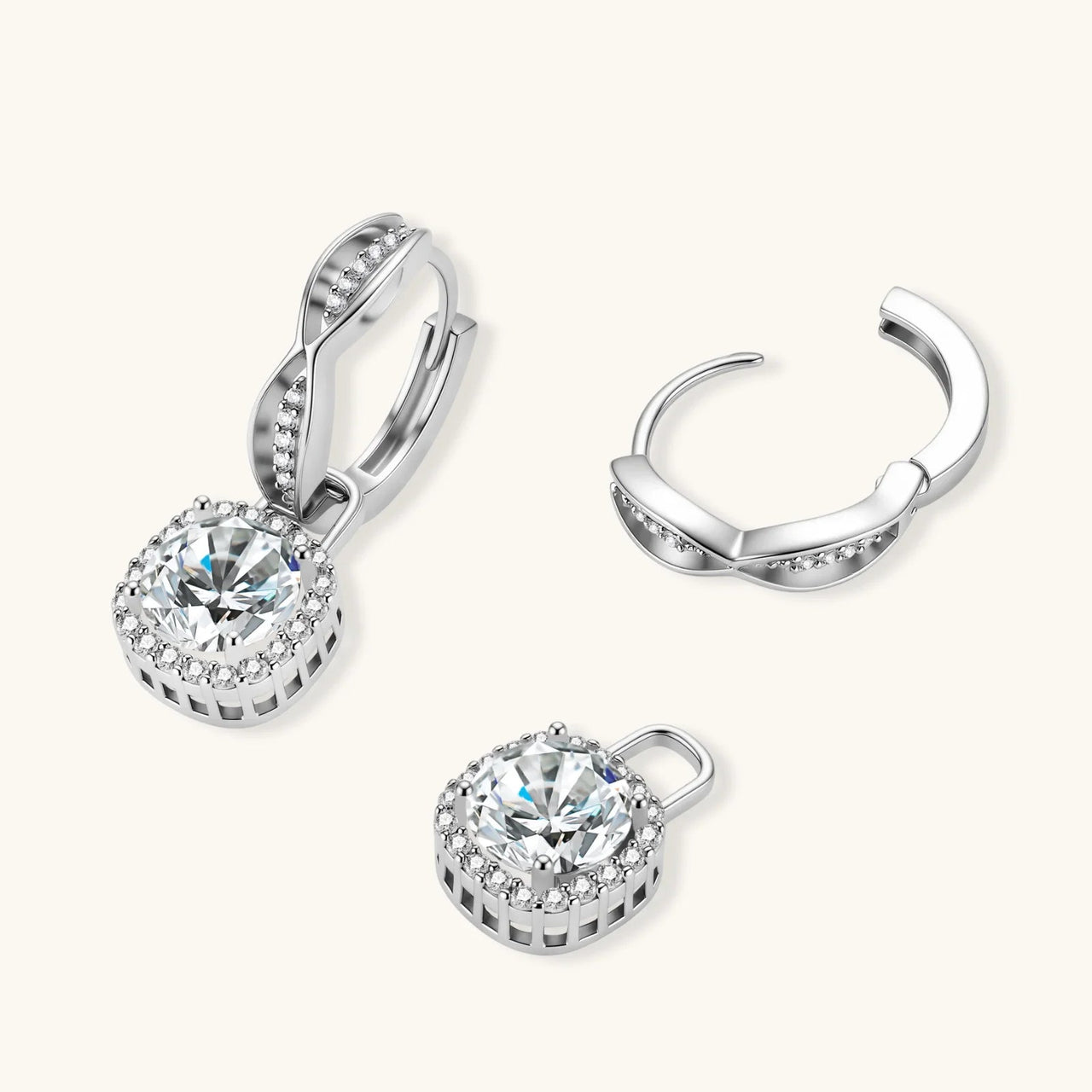 Twisted Infinity Halo Moissanite Earrings by KIAHMILLA - KIAHMILLA