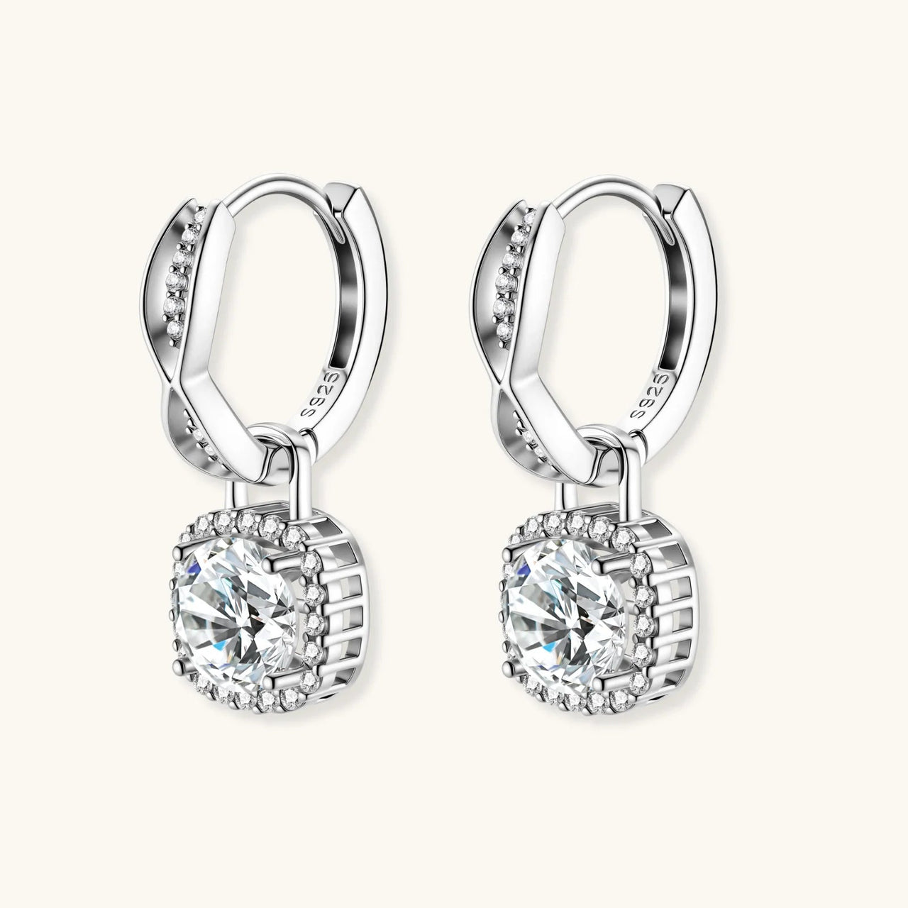 Twisted Infinity Halo Moissanite Earrings by KIAHMILLA - KIAHMILLA