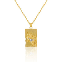 Unique Geometric Design Cubic Zirconia Textured Silver 925 Sterling Silver Pendant Necklace - KIAHMILLA