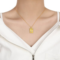Unique Geometric Design Cubic Zirconia Textured Silver 925 Sterling Silver Pendant Necklace - KIAHMILLA