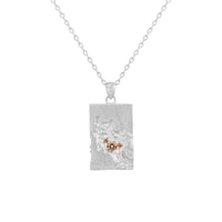 Unique Geometric Design Cubic Zirconia Textured Silver 925 Sterling Silver Pendant Necklace - KIAHMILLA