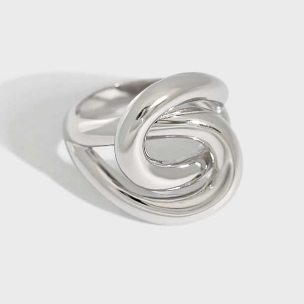 Unique Lines Cross 925 Sterling Silver Adjustable Ring - KIAHMILLA