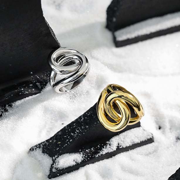 Unique Lines Cross 925 Sterling Silver Adjustable Ring - KIAHMILLA