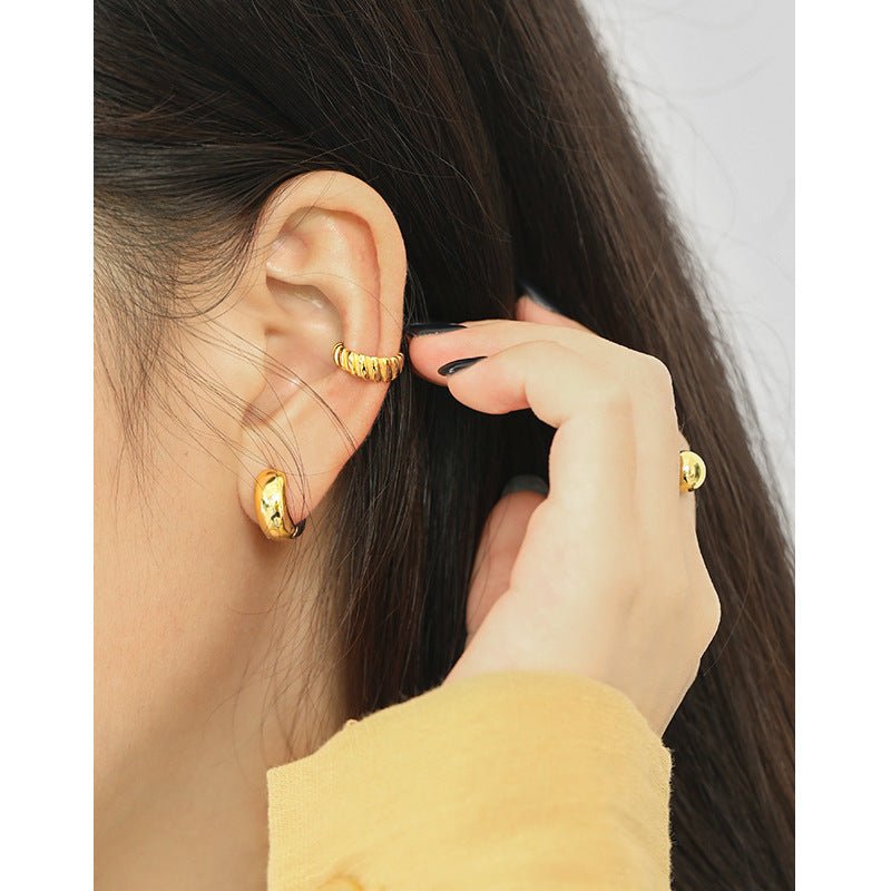 versatile student silver earrings ins niche extremely simple light face round S925 pure silver earrings ear buckle for women - KIAHMILLA