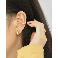 versatile student silver earrings ins niche extremely simple light face round S925 pure silver earrings ear buckle for women - KIAHMILLA