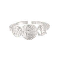 Vintage Ancient Coin Relief Portrait 925 Sterling Silver Adjustable Ring - KIAHMILLA
