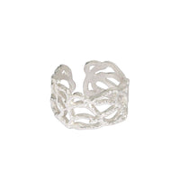 Vintage Irregular Wide Branch Texture 925 Sterling Silver Adjustable Ring - KIAHMILLA