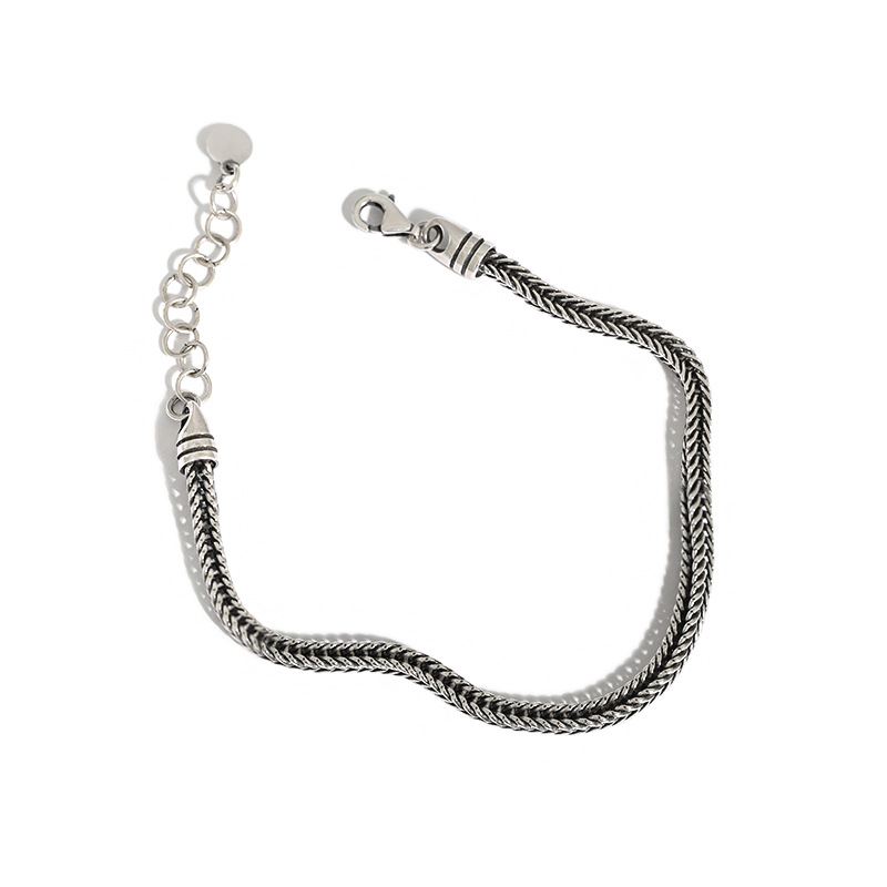 Vintage Snake Chain 925 Sterling Silver Bracelet - KIAHMILLA