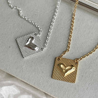 Vintage Square Heart 925 Sterling Silver Necklace - KIAHMILLA