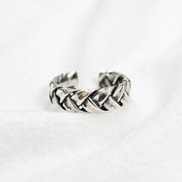 Vintage Twist Fashion 925 Sterling Silver Adjustable Braid Ring - KIAHMILLA