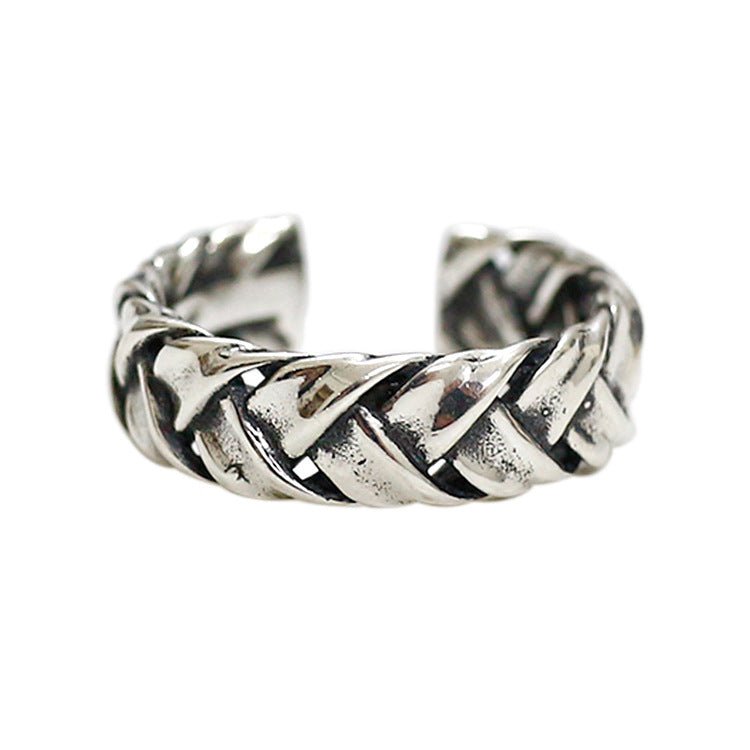 Vintage Twist Fashion 925 Sterling Silver Adjustable Braid Ring - KIAHMILLA
