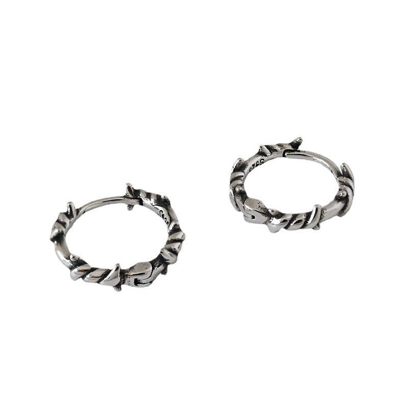 Vintage Twisted Rope Design 925 Sterling Silver Hoop Earrings - KIAHMILLA