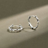 Vintage Twisted Rope Design 925 Sterling Silver Hoop Earrings - KIAHMILLA