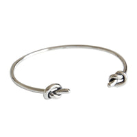 Vintage Two Knot 925 Sterling Silver Open Bangle - KIAHMILLA