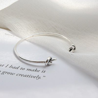 Vintage Two Knot 925 Sterling Silver Open Bangle - KIAHMILLA