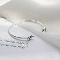 Vintage Two Knot 925 Sterling Silver Open Bangle - KIAHMILLA