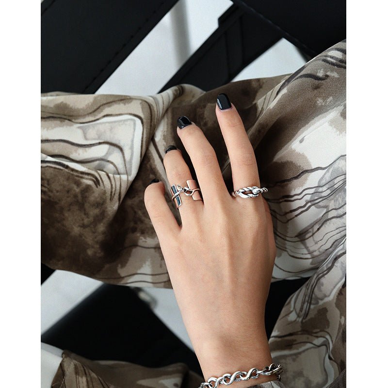 Vintage Wide Messy Knot 925 Sterling Silver Ring - KIAHMILLA