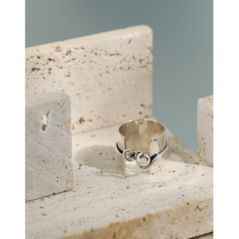 Vintage Wide Messy Knot 925 Sterling Silver Ring - KIAHMILLA
