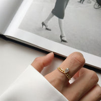 Waterdrop CZ Crown Girl 925 Sterling Silver Adjustable Ring - KIAHMILLA