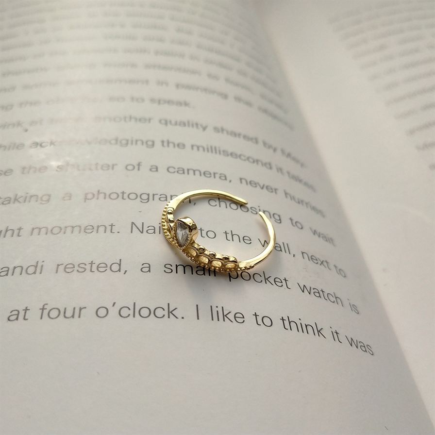 Waterdrop CZ Crown Girl 925 Sterling Silver Adjustable Ring - KIAHMILLA