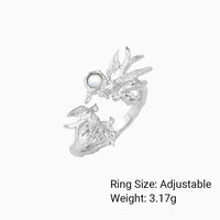 White Shell Bird Animal Motif 925 Sterling Silver Openwork Ring - KIAHMILLA