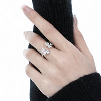 White Shell Bird Animal Motif 925 Sterling Silver Openwork Ring - KIAHMILLA