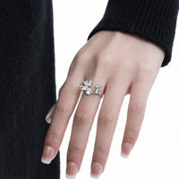 White Shell Bird Animal Motif 925 Sterling Silver Openwork Ring - KIAHMILLA