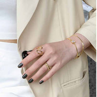Wide Beads Cross 925 Sterling Silver Adjustable Ring - KIAHMILLA