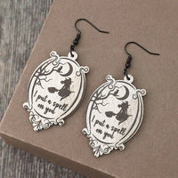 Witch Wooden Dangle Earrings - Coolpeacock