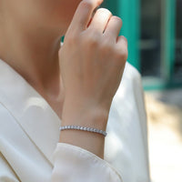 Women 925 Sterling Silver Adjustable Luxury Fashion Jewelry Elegant Moissanite Tennis Bracelet - KIAHMILLA