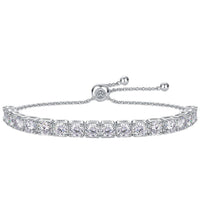 Women 925 Sterling Silver Adjustable Luxury Fashion Jewelry Elegant Moissanite Tennis Bracelet - KIAHMILLA