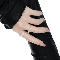 Women Beautiful Rose Flowers 925 Sterling Silver Adjustable Ring - KIAHMILLA