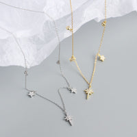 Women CZ Shining Stars 925 Sterling Silver Necklace - KIAHMILLA