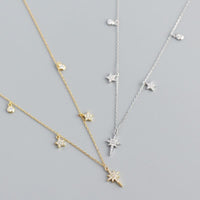 Women CZ Shining Stars 925 Sterling Silver Necklace - KIAHMILLA