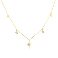Women CZ Shining Stars 925 Sterling Silver Necklace - KIAHMILLA