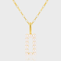 Women Elegant Geometry Shell Pearls Rectangle 925 Sterling Silver Necklace - KIAHMILLA