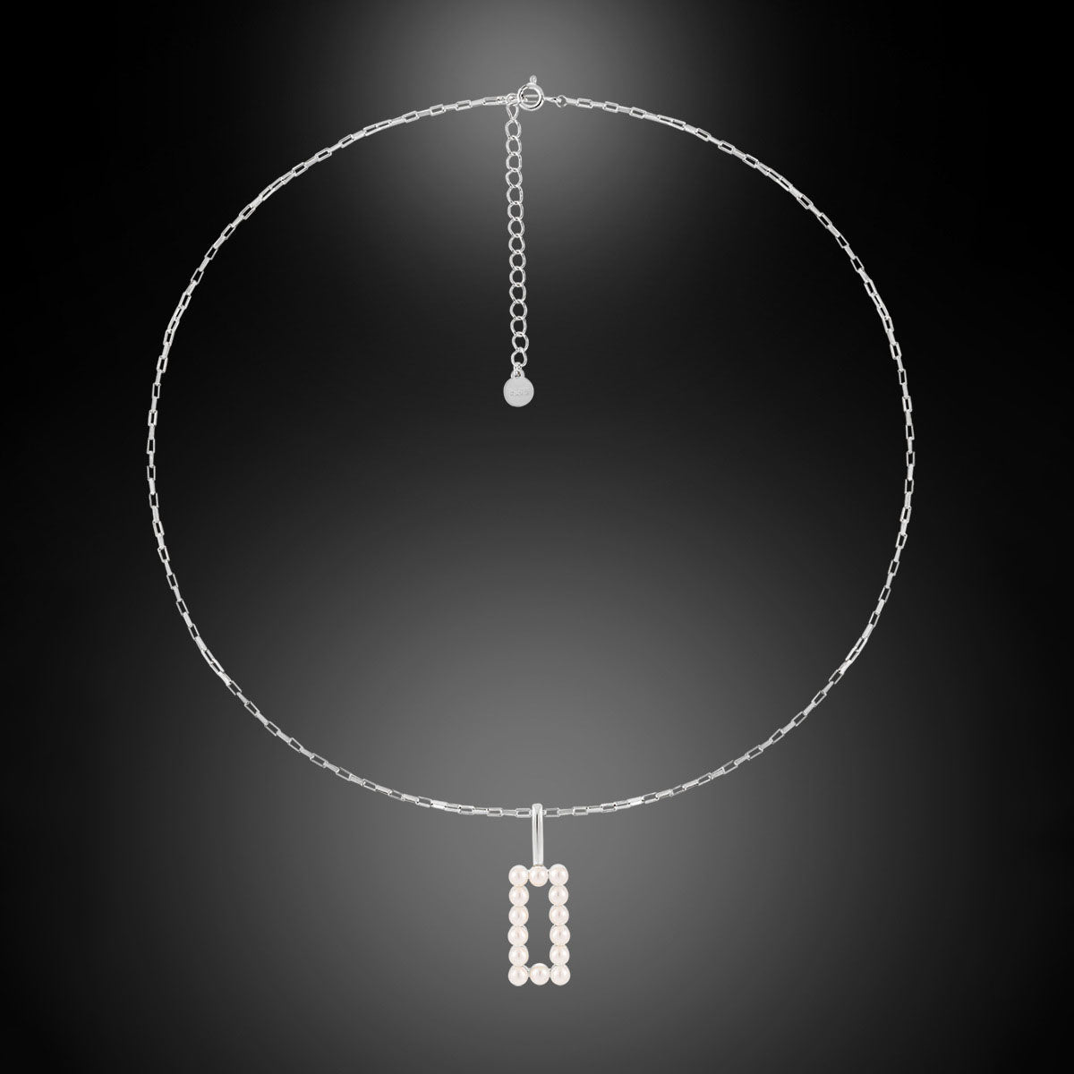 Women Elegant Geometry Shell Pearls Rectangle 925 Sterling Silver Necklace - KIAHMILLA