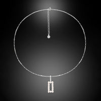 Women Elegant Geometry Shell Pearls Rectangle 925 Sterling Silver Necklace - KIAHMILLA
