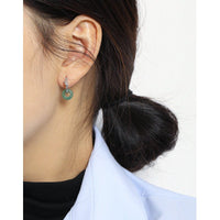 Women Elegant Modern Minimalist 925 Sterling Silver Knot Hoop Drop Earrings Donut Ring Dangle Earrings - KIAHMILLA