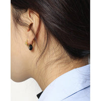 Women Elegant Modern Minimalist 925 Sterling Silver Knot Hoop Drop Earrings Donut Ring Dangle Earrings - KIAHMILLA