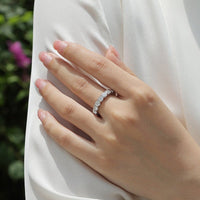 Women Elegant Style 925 Sterling Silver High-End Jewelry Moissanite Geometric Design Luxury Fashion Ring - KIAHMILLA