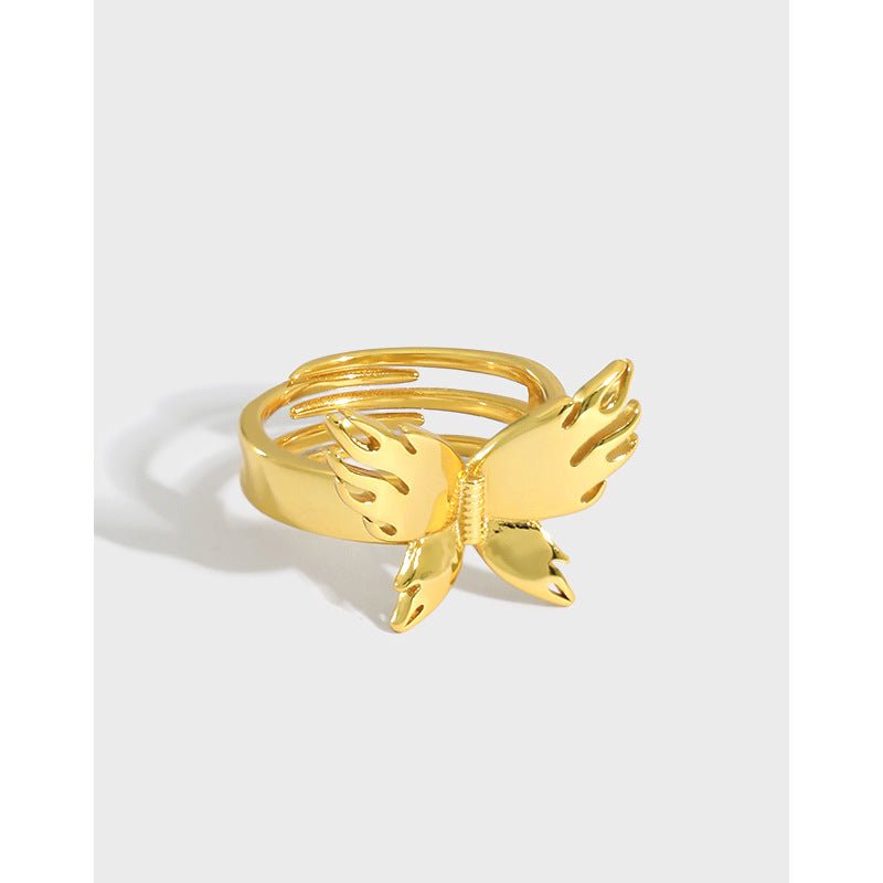 Women Flying Butterfly 925 Sterling Silver Adjustable Ring - KIAHMILLA