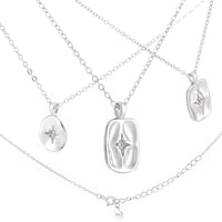 Women Geometry Shining CZ Star Geometry 925 Sterling Silver Necklace - KIAHMILLA