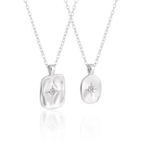 Women Geometry Shining CZ Star Geometry 925 Sterling Silver Necklace - KIAHMILLA