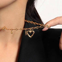Women Hollow Heart Chain 925 Sterling Silver Necklace - KIAHMILLA